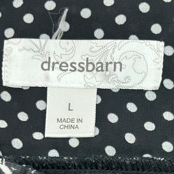 Dressbarn Black & White Floral Polka Dot Blouse With Tie Detail Size Large - Picture 4 of 6